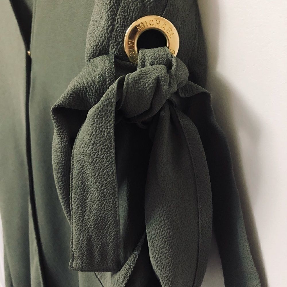 Michael Kors Drape-front Tie Sleeve Blouse - Picture 7 of 13